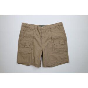 Vintage 90s Y2K Streetwear Mens 42 Faded Above Knee Trekking Cargo Shorts Brown
